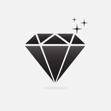Diamond gemstone icon isolated flat design vector illustration on white background.のイラスト素材