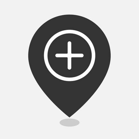 Add location map pointer isolated flat design vector illustration on white background.のイラスト素材