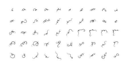 Swirl flourish abstract decoration element on white background.のイラスト素材