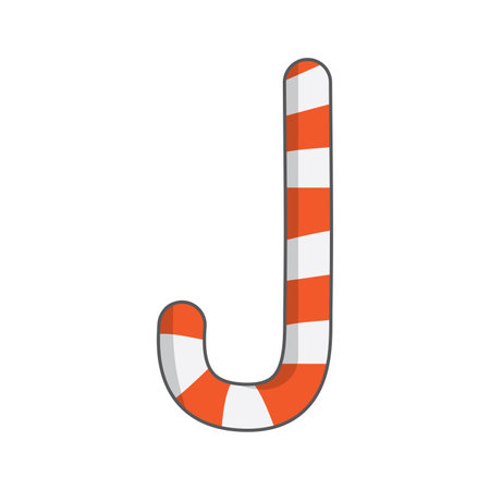 Christmas candy cane hand drawn doodle element vector illustration on white background.のイラスト素材
