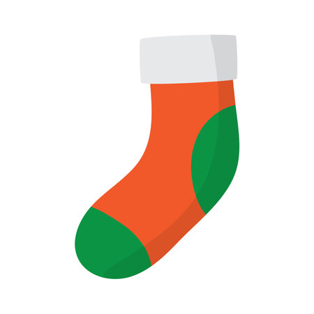 Christmas sock hand drawn doodle element vector illustration on white background.のイラスト素材