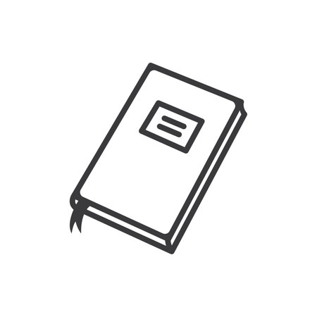 Book icon isolated flat design vector illustration on white background.のイラスト素材