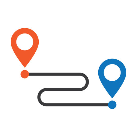 Map pointer icon isolated flat design vector illustration on white background.のイラスト素材