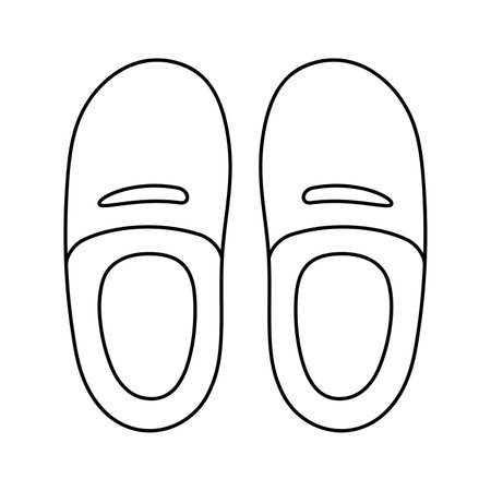 Slippers, house shoes line icon isolated vector illustration on white background.のイラスト素材