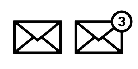 Envelope and message icon isolated vector illustration on white background.のイラスト素材