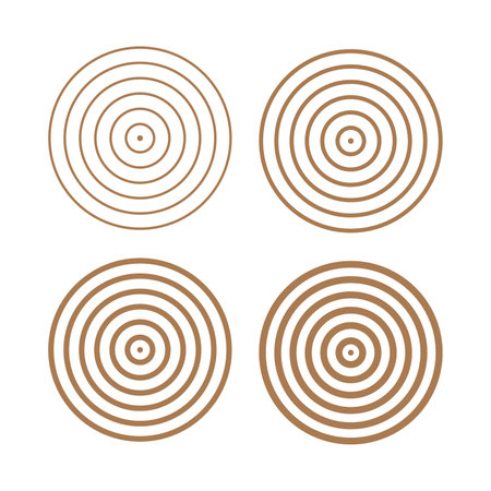 Target, circles, concentric circles, impact effect isolated vector illustration on white background.のイラスト素材