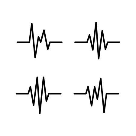 Heartbeat icon. Cardiology symbol. Medical pressure sign. isolated vector illustration on white background.のイラスト素材