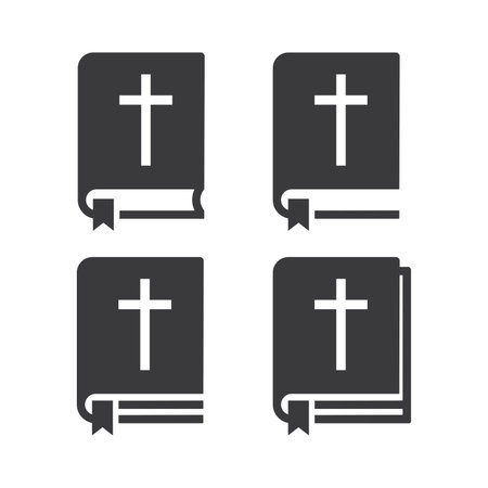Set of bible book icon isolated vector illustration on white background.のイラスト素材