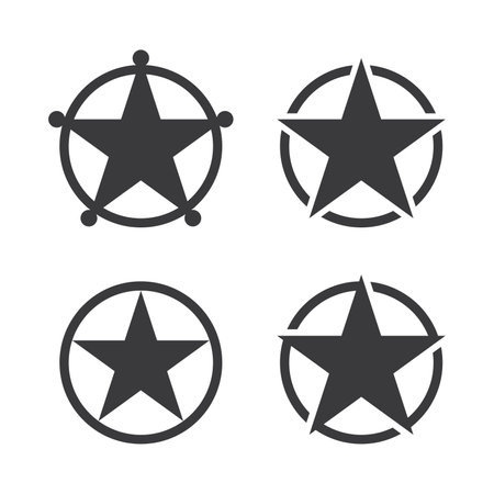 Star shape icon set isolated vector illustration on white background.のイラスト素材