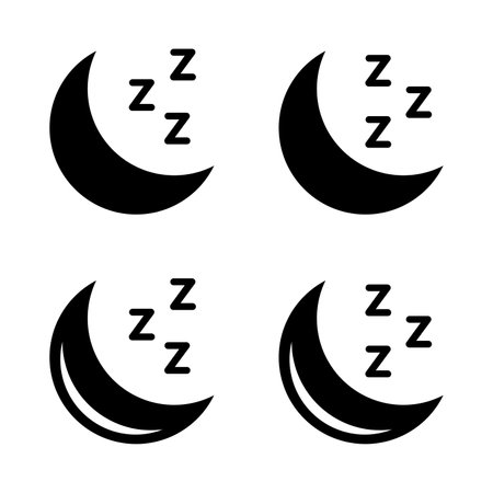 Moon sleep rest icon set isolated vector illustration on white background.のイラスト素材