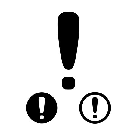 Exclamation icon set isolated vector illustration on white background.のイラスト素材