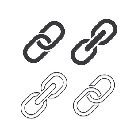 Set of link icon. Hyperlink chain symbol. Vector illustration on white background.のイラスト素材