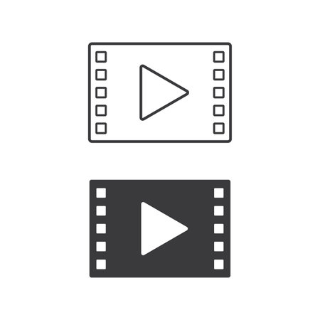 Set of video film symbol icon isolated vector illustration on white background.のイラスト素材