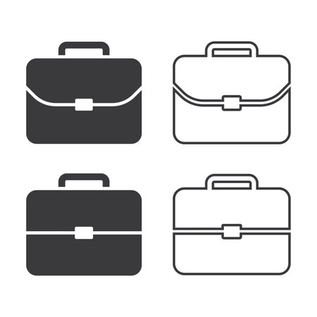 Briefcase icon set isolated vector illustration on white background.のイラスト素材