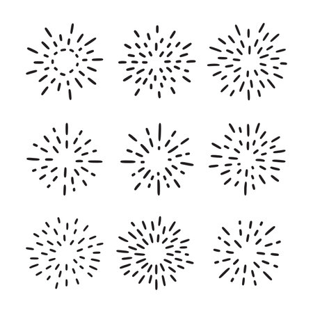 Abstract sun shape traditional ethnic dashed lines art decoration vector illustration on white background.のイラスト素材