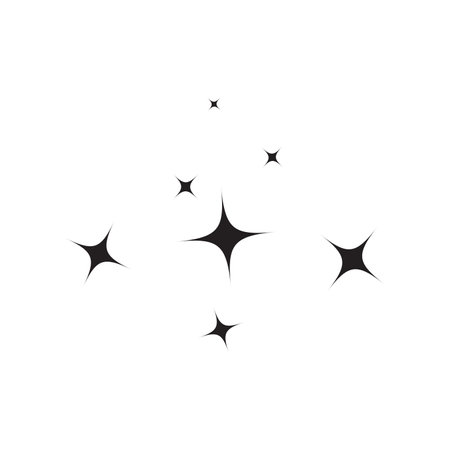 Stars on sky icon simple flat. Perfect Black pictogram illustration on white background.のイラスト素材