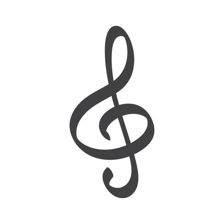 Music notes icon, musical key sign vector illustration on white background.のイラスト素材