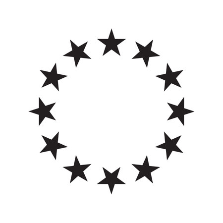 Stars circle icon in trendy flat style design vector illustration on white background.のイラスト素材