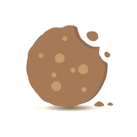 Cookie biscuit cracker snack isolated vector illustration on white background.のイラスト素材