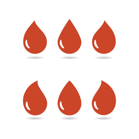Red blood liquid droplet vector illustration on white background.のイラスト素材