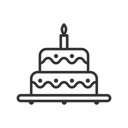 Birthday cake icon design isolated vector illustration on white backgroundのイラスト素材