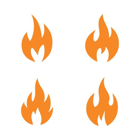 Fire flame isolated vector illustration on white background.のイラスト素材