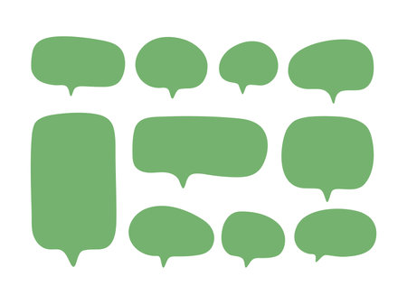 Simple green speech bubble set icon isolated vector illustration on white background.のイラスト素材