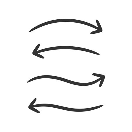 Arrow curve set icon isolated vector illustration on white background.のイラスト素材