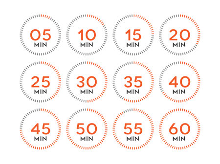 Timer clock icon set isolated vector illustration on white background.のイラスト素材