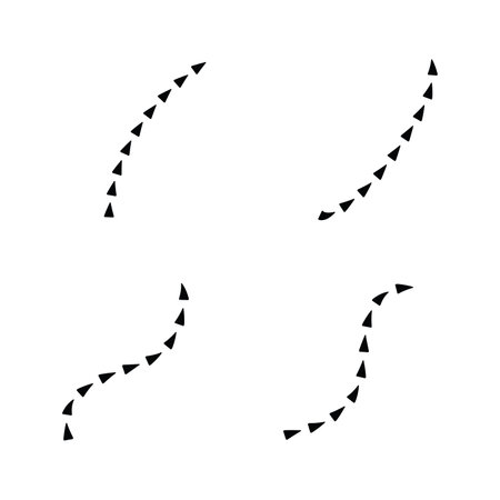 Triangle in line arrow shape isolated vector illustration on white background.のイラスト素材