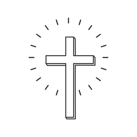 Christian cross icon isolated vector illustration on white background.のイラスト素材