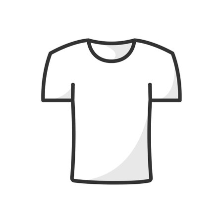 Outline T shirt Icon isolated flat design vector illustration on white background.のイラスト素材