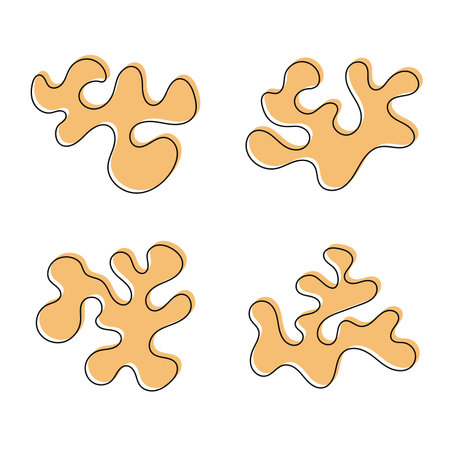 Abstract orange blob texture isolated vector illustration on white background.のイラスト素材