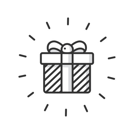 Gift box line icon isolated vector illustration on white background.のイラスト素材
