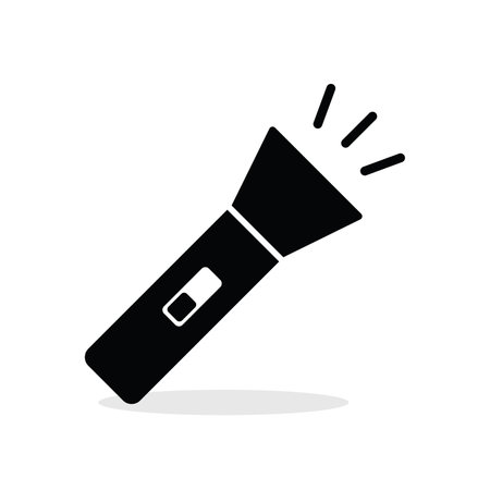 Flashlight icon electricity symbol isolated vector illustration on white background.のイラスト素材
