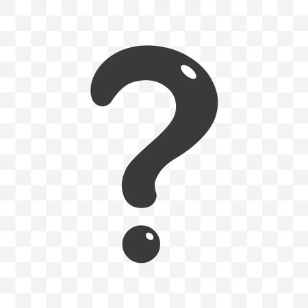Simple question mark icon isolated flat design vector illustration on transparent style background.のイラスト素材