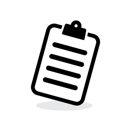 Outline checklist clipboard icon isolated flat style design vector illustration on white background.のイラスト素材