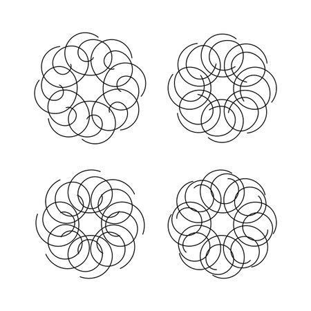 Abstract circle line art decoration isolated flat style design vector illustration on white backgroundのイラスト素材