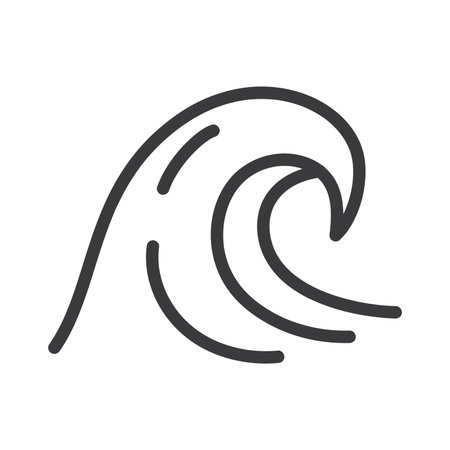 Water sea wave icon isolated flat style design vector illustration on white background.のイラスト素材