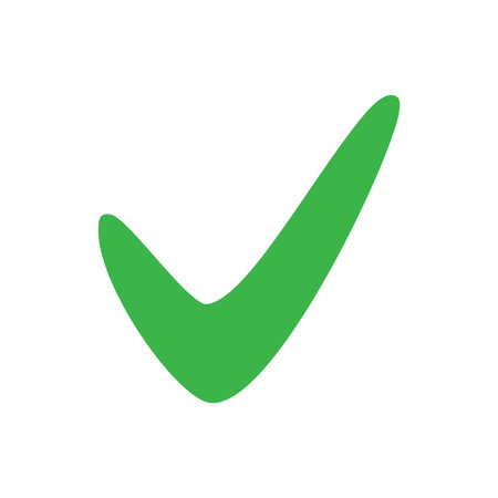 Green check mark icon isolated flat style design vector illustration on white background.のイラスト素材