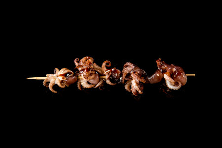 Octopus in a grilled sauce. Japanese foodの写真素材