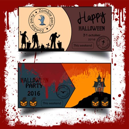 Happly halloween zombie vectorのイラスト素材