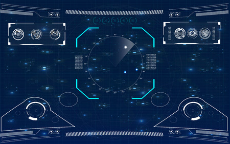 Vector illustration for your design. Technology background. Futuristic user interface. HUD.のイラスト素材