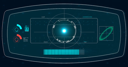HUD for your application. Dashboard, space blue background. The design of the future.のイラスト素材