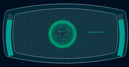 HUD for your application. Dashboard, space blue background. The design of the future.のイラスト素材