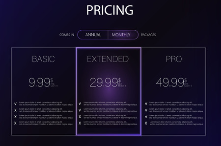 Banners for tariffs and price lists.のイラスト素材