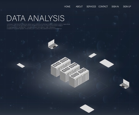 Data protection concept. Data science icon set. Abstract big data illustration.のイラスト素材