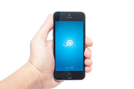 Pavlograd, Ukraine - October 31, 2014: LinkedIn Job Search gives you all the tools you need to easily find your dream job. Quickly find job opportunities wherever you want with location-based search.のeditorial素材