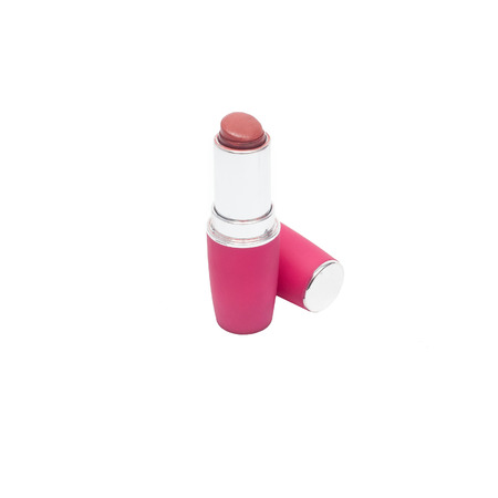 Pink lipstick isolated on white backgroundの写真素材