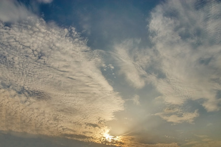 Texture of sky. Sunset with beatiful clouds